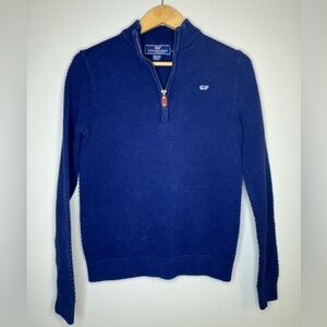 Kids Vineyard Vines Blue Quarter Zip Knit Pullover Sweater‎ Size L (16)